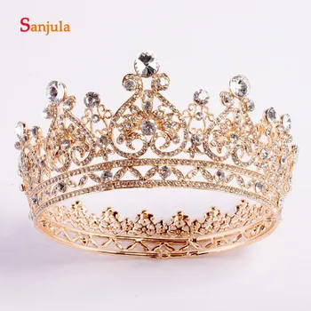 Europe Empire Style Round Crown for Bridal Princess Hair Jewelry Wedding Accessories Gold Tiaras Rhinestones gelin taci H317
Europe Empire Style Round Crown for Bridal Princess Hair Jewelry Wedding Accessories Gold Tiaras Rhinestones gelin taci H317