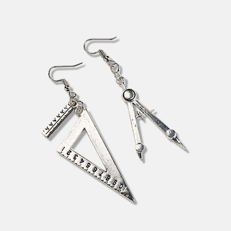 Creative Funny Dangle Earring Jewelry Hollow out Compasses ruler Set Square Drop Earrings Silver Punk Earrings for Women Girl
Creative Funny Dangle Earring Jewelry Hollow out Compasses ruler Set Square Drop Earrings Silver Punk Earrings for Women Girl