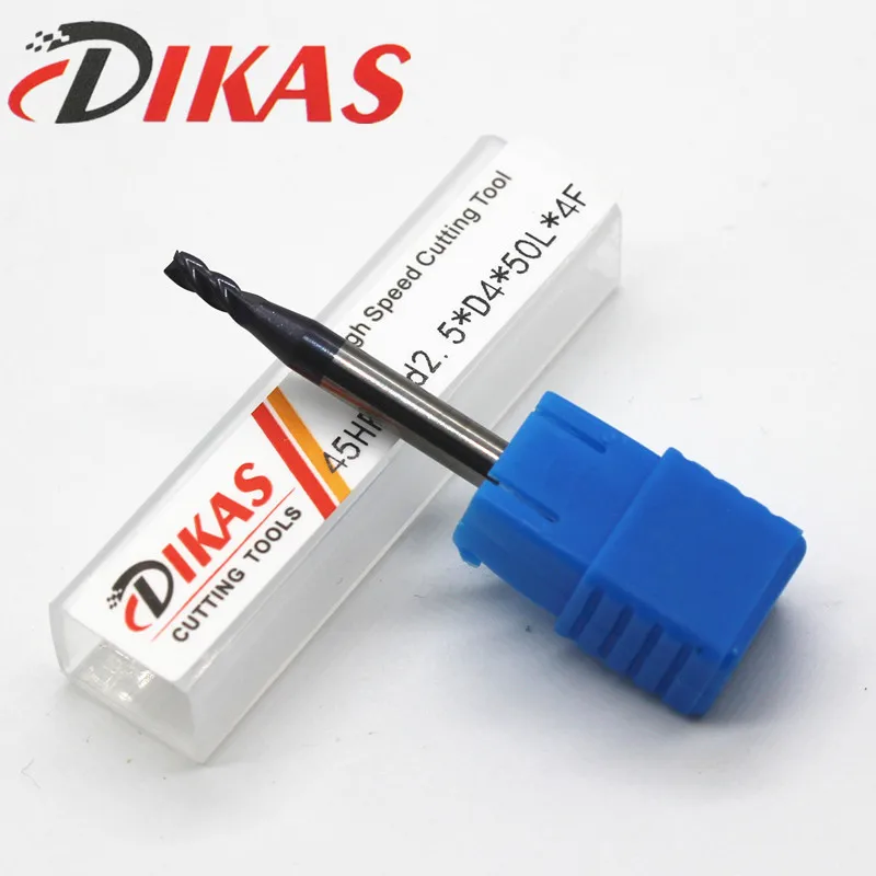 Dikas 45HRC d2.5*D4*50L*4F material Carbide Square Flatted End Mill 4flute 2.5mm coating nano use for High-speed milling machine
Dikas 45HRC d2.5*D4*50L*4F material Carbide Square Flatted End Mill 4flute 2.5mm coating nano use for High-speed milling machine