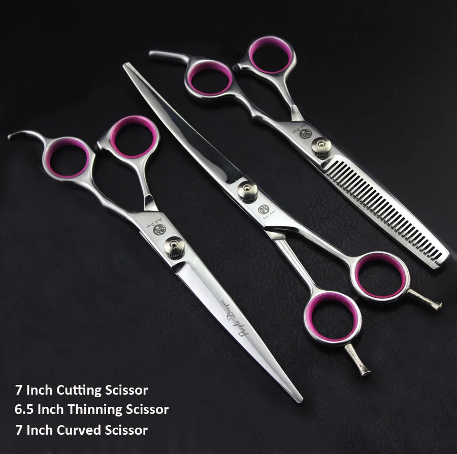 7 inch Pet grooming scissors set Dog Hair Scissors Cutting Thinning Curved Scissors Animals Grooming Shears 3pcs
7 inch Pet grooming scissors set Dog Hair Scissors Cutting Thinning Curved Scissors Animals Grooming Shears 3pcs