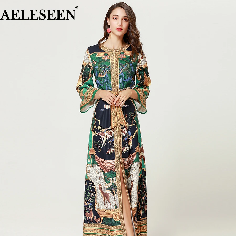 AELESEEN Vintage Runway XXL Dress Print 2018 Autumn Fashion Full Sleeves Belt Animal Muslim Printed Long Elegant Loose Dress
AELESEEN Vintage Runway XXL Dress Print 2018 Autumn Fashion Full Sleeves Belt Animal Muslim Printed Long Elegant Loose Dress