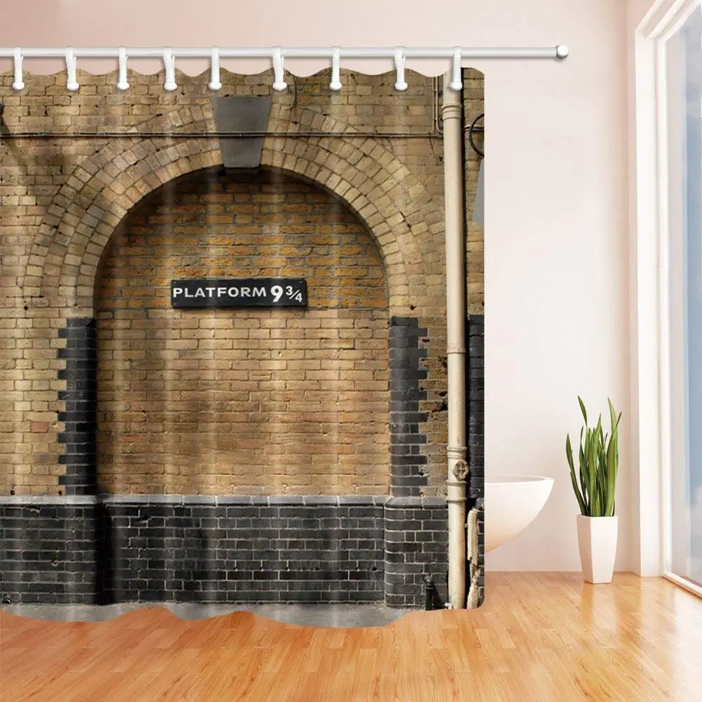 Platform 9 and 3/4 at London's King's Cross Station Brown Wall Vintage Shower Curtain Harry Potter Waterproof Bathroom Decor
Platform 9 and 3/4 at London's King's Cross Station Brown Wall Vintage Shower Curtain Harry Potter Waterproof Bathroom Decor
