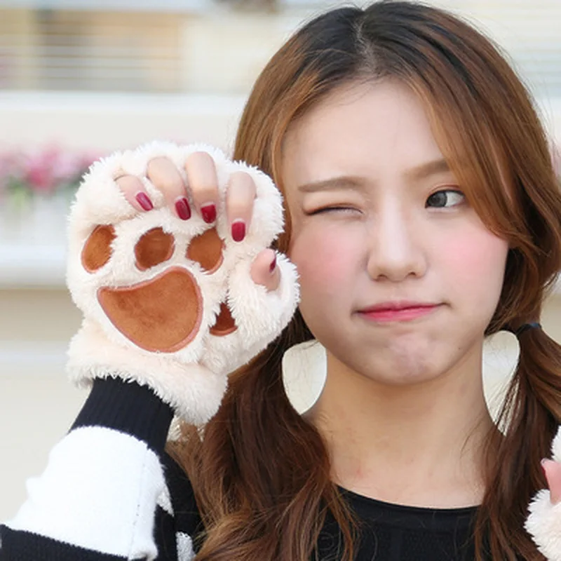Winter Gloves Cat Paw Bear Women Ladies Girls Lovely Gloves Plush Warm Mittens Cute Short Fingerless Half Finger Glove
Winter Gloves Cat Paw Bear Women Ladies Girls Lovely Gloves Plush Warm Mittens Cute Short Fingerless Half Finger Glove