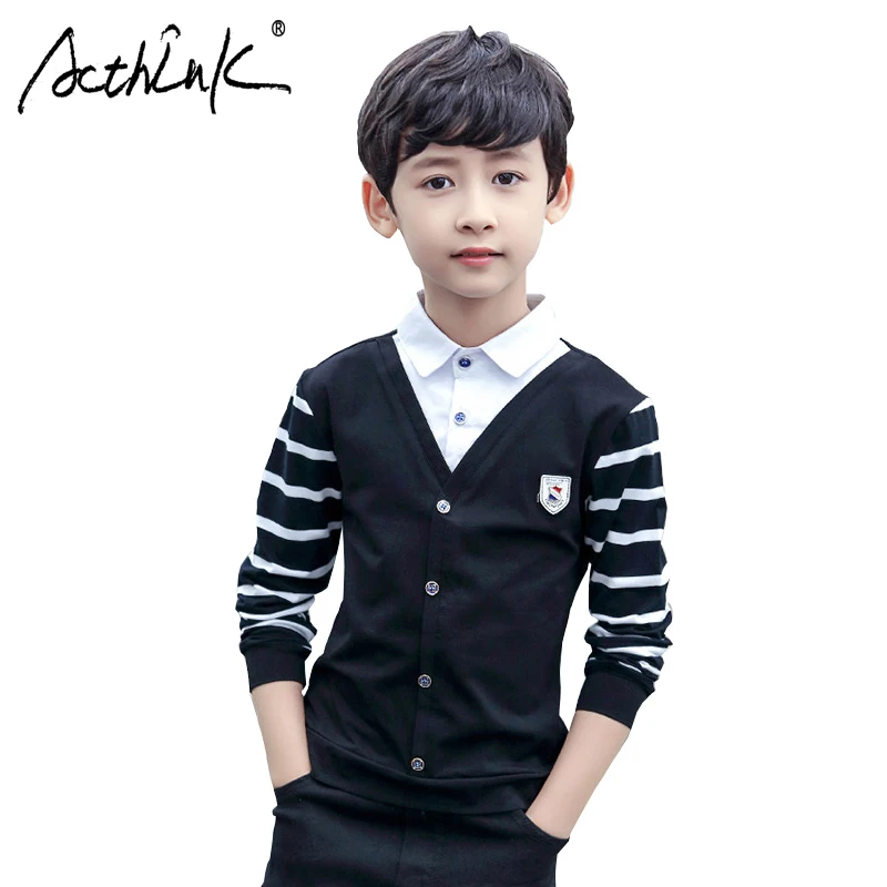 ActhInK New Teenage Boys Striped t-Shirt Shirt Collar Boys Cotton Shirts Kids Long Sleeve t-Shirt For Boys Autumn Spring Clothes
ActhInK New Teenage Boys Striped t-Shirt Shirt Collar Boys Cotton Shirts Kids Long Sleeve t-Shirt For Boys Autumn Spring Clothes