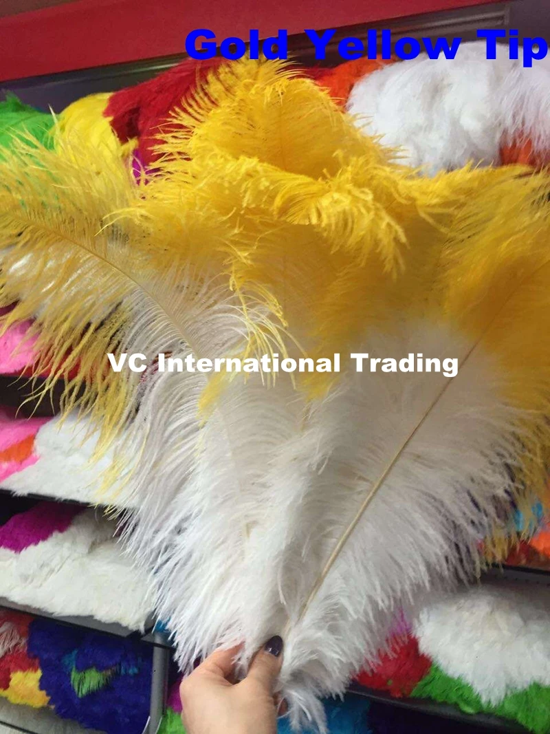 Two tone Dyed fluffy Ostrich Feathers 40-45cm to 70-75cm 100pcs Gold yellow tipped Ostrich Plumes for backpieces accessory 100pc
Two tone Dyed fluffy Ostrich Feathers 40-45cm to 70-75cm 100pcs Gold yellow tipped Ostrich Plumes for backpieces accessory 100pc