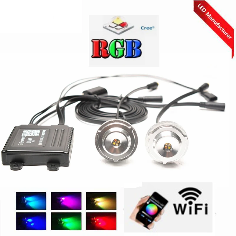 2pcs Angel Eyes Error Free 20W RGB Wifi LED Marker Lights Bulbs for BMW 5-Series E60 E61 Changeable Halo Ring Light Headlight 
2pcs Angel Eyes Error Free 20W RGB Wifi LED Marker Lights Bulbs for BMW 5-Series E60 E61 Changeable Halo Ring Light Headlight