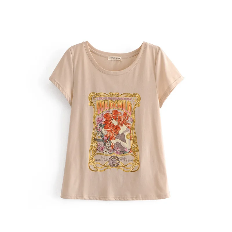 2019 Women T Shirt Fashion Mermaid Floral print Summer Tee Lady O neck Short sleeve Letters Casual Shirt Female Tops C490
2019 Women T Shirt Fashion Mermaid Floral print Summer Tee Lady O neck Short sleeve Letters Casual Shirt Female Tops C490