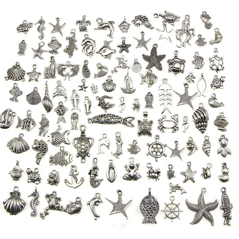 Random Mixed Marine Ocean Tibetan Silver Plated Ocean Charms Pendant Jewelry Making Diy Charm Handmade Crafts 100PCS
Random Mixed Marine Ocean Tibetan Silver Plated Ocean Charms Pendant Jewelry Making Diy Charm Handmade Crafts 100PCS