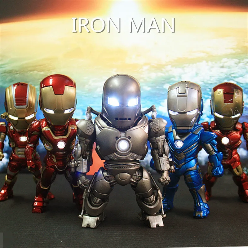 Marvel Comics Avengers Iron Man Mini Version With Lights 5pcs/set 10cm Model Movie PVC Action Figure Kids Toys
Marvel Comics Avengers Iron Man Mini Version With Lights 5pcs/set 10cm Model Movie PVC Action Figure Kids Toys