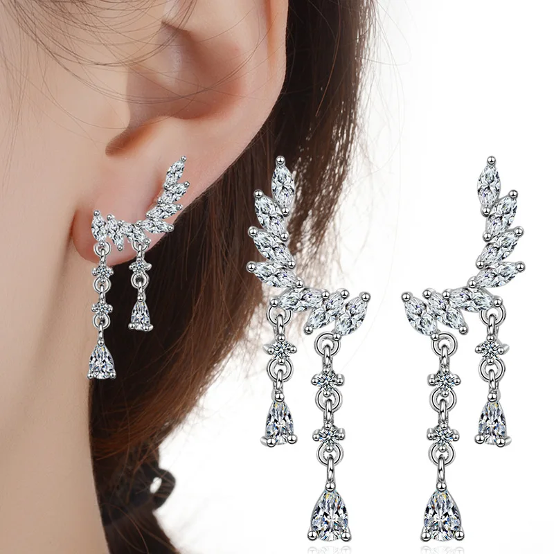 Pure 925 Sterling Silver Crystal Drop Earrings Wedding Earring For Women Gold/Silver Christmas Best Gift boucle d'oreille femme
Pure 925 Sterling Silver Crystal Drop Earrings Wedding Earring For Women Gold/Silver Christmas Best Gift boucle d'oreille femme