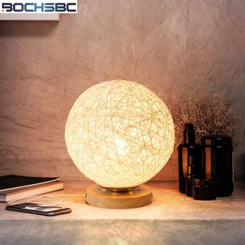 BOCHSBC Wicker-knitted Lampshade Desk Light North European Simple Modern Table Lamps for Living Room Bedroom With Spud Ball
BOCHSBC Wicker-knitted Lampshade Desk Light North European Simple Modern Table Lamps for Living Room Bedroom With Spud Ball