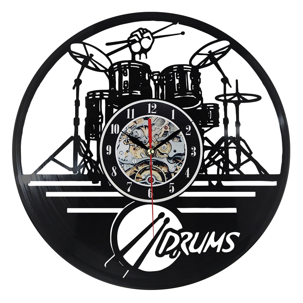 Hot Vinyl Record Wall Clock Guitar Drums Set Art Watch Clock Mechanism Black LED Backlight Home Decorative
Hot Vinyl Record Wall Clock Guitar Drums Set Art Watch Clock Mechanism Black LED Backlight Home Decorative