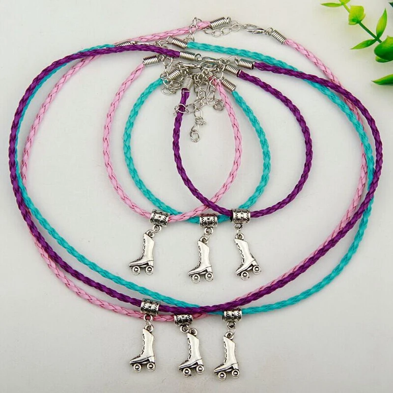 10 Set Hot Zinc Alloy Plating Silver Roller Skates Multicolor Braided Rope Necklace Bracelet Sets Jewelry DIY For Women&Men H167
10 Set Hot Zinc Alloy Plating Silver Roller Skates Multicolor Braided Rope Necklace Bracelet Sets Jewelry DIY For Women&Men H167