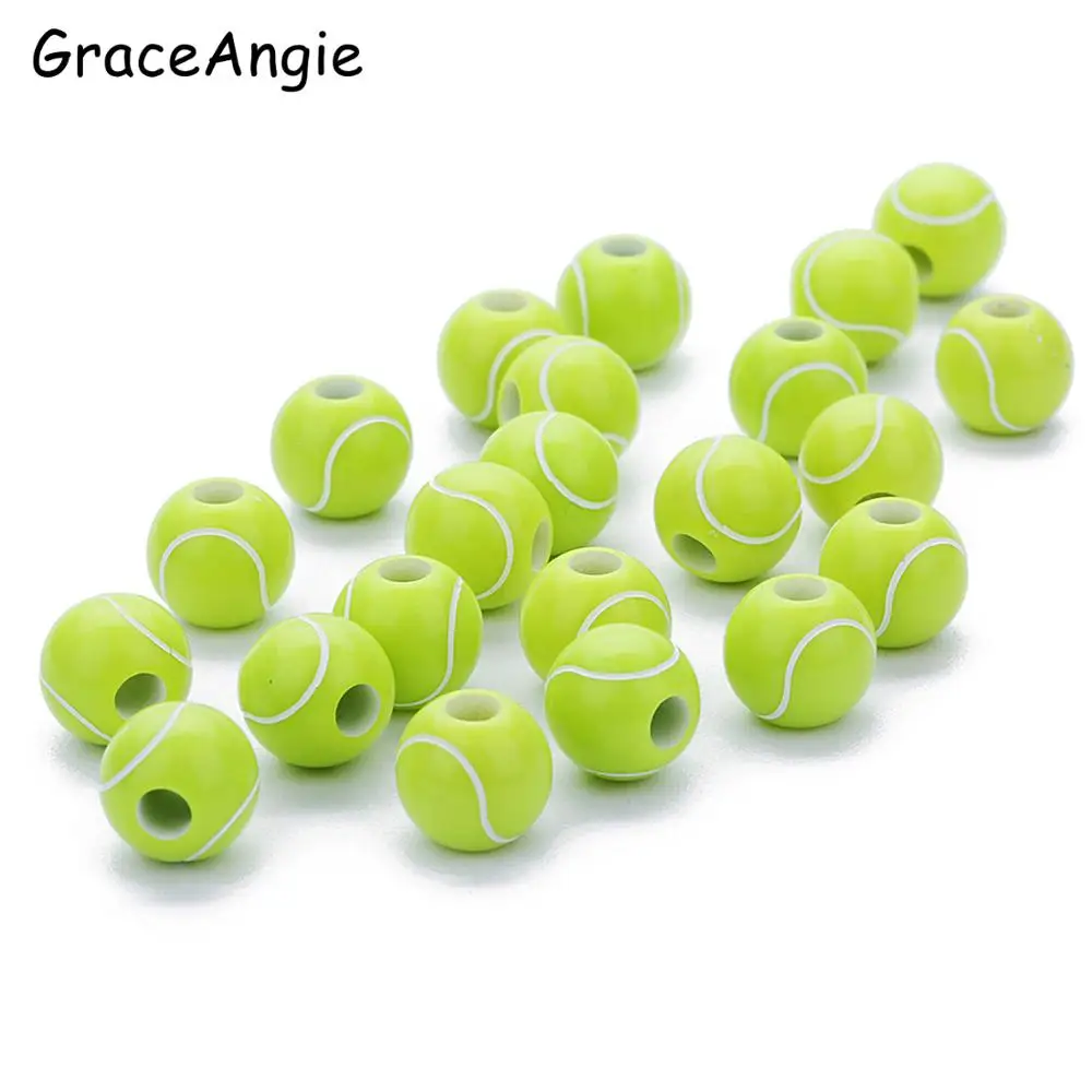 50pcs tennis ball beads arcylic Spacer Bead Jewelry Findings Accessories Earrings Necklace DIY Bracelet Sports Man Friend Gift
50pcs tennis ball beads arcylic Spacer Bead Jewelry Findings Accessories Earrings Necklace DIY Bracelet Sports Man Friend Gift