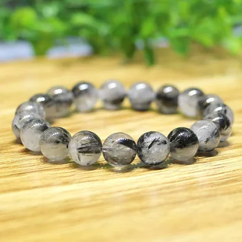 Natural Black Hair Crystal Bracelet Natural Black Tourmaline Quart-z Gem stones Hand String Men And Women Bracelet
Natural Black Hair Crystal Bracelet Natural Black Tourmaline Quart-z Gem stones Hand String Men And Women Bracelet