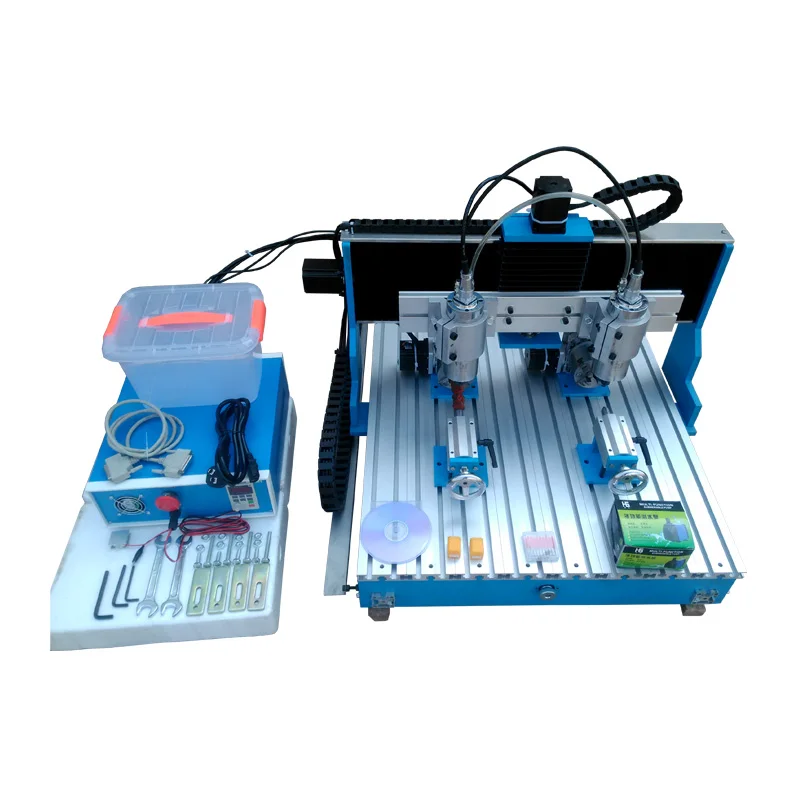 LY CNC 6090 1.5KW dual spindles wood milling router 4 axis metal PCB engraving cutting machine with linear guide
LY CNC 6090 1.5KW dual spindles wood milling router 4 axis metal PCB engraving cutting machine with linear guide