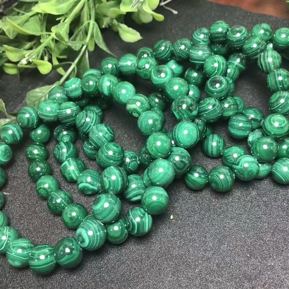 

FREE SHIPPING 10mm Natural Malachite Chrysocolla Gems Stretch Round Beads Bracelet