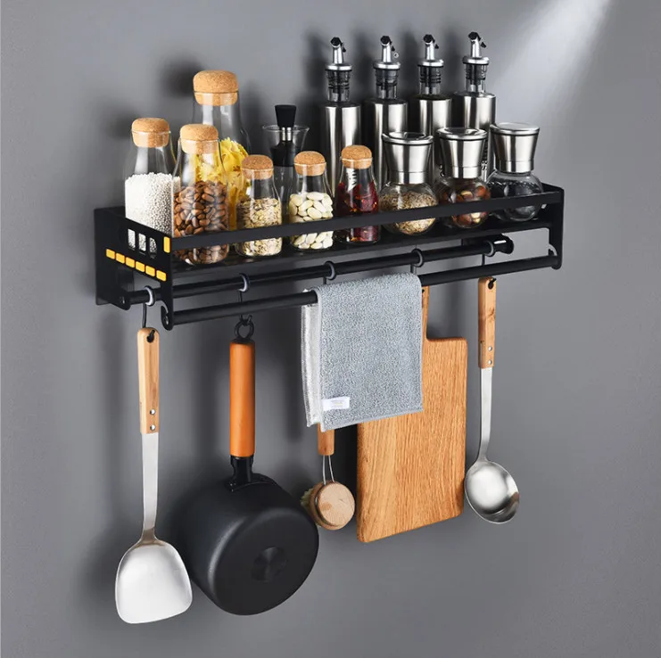 Home Kitchen Cooking Utensils Tool Storage Organizer Shelf Holder Pot Spice Rack Accessories with Removable Hooks Black
Home Kitchen Cooking Utensils Tool Storage Organizer Shelf Holder Pot Spice Rack Accessories with Removable Hooks Black
