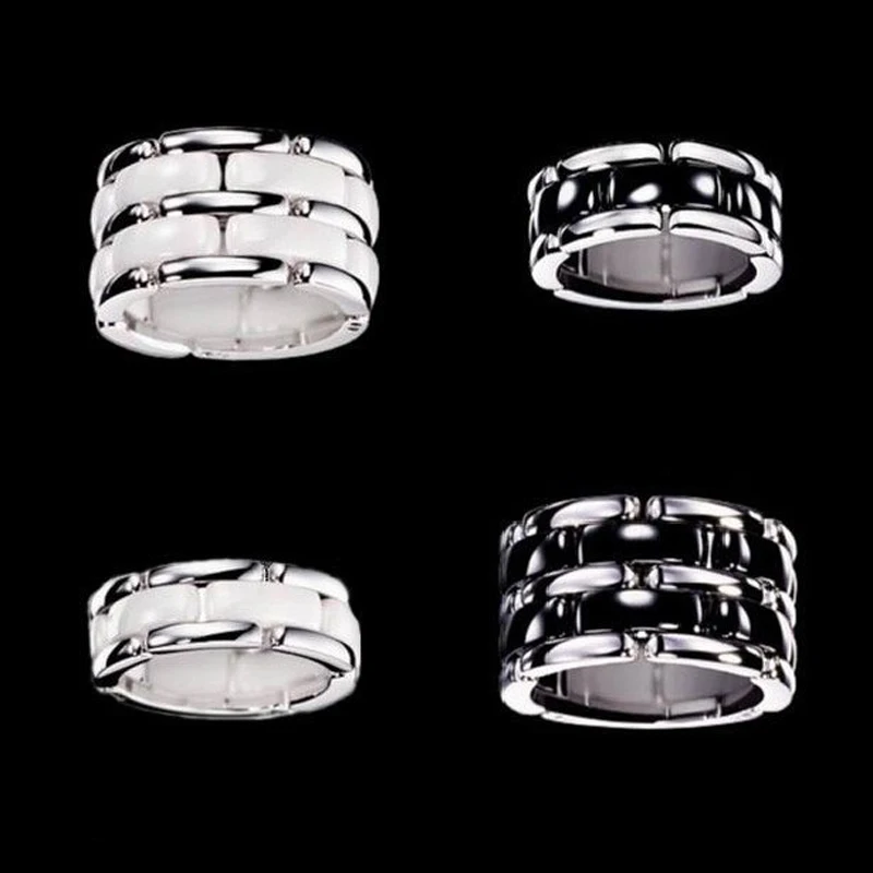 Top Quality Single Double Style Black White Ceramic Ring Knuckle Tail Chain Rings For Men Women Stainless Steel Jewelry
Top Quality Single Double Style Black White Ceramic Ring Knuckle Tail Chain Rings For Men Women Stainless Steel Jewelry