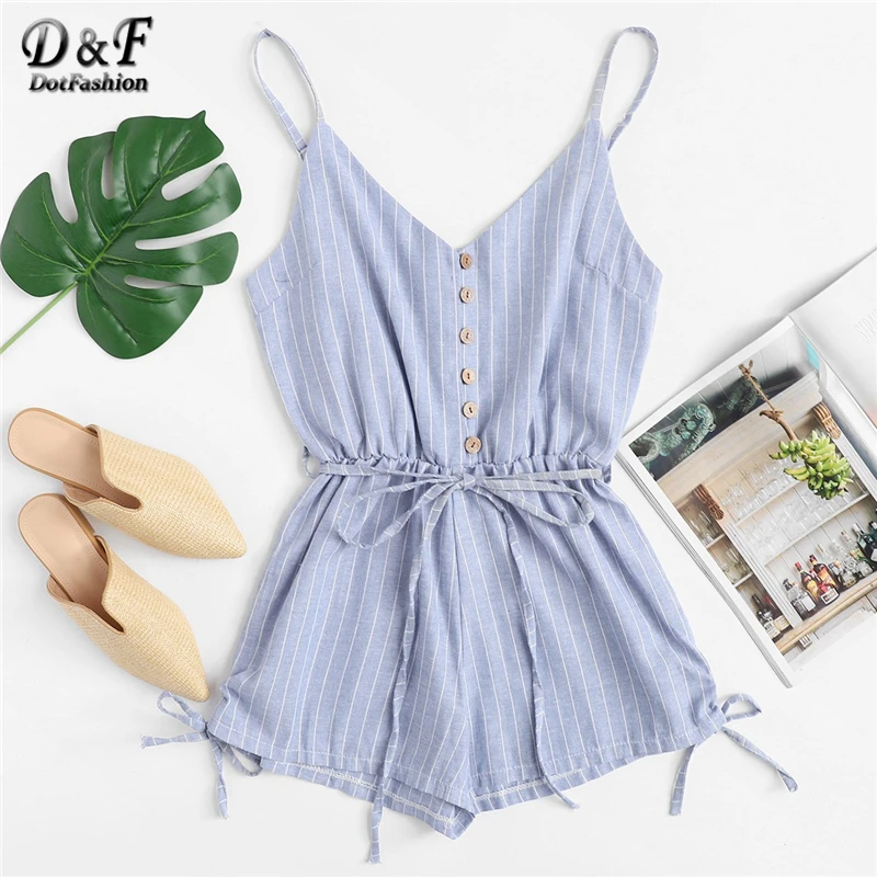 Dotfashion Blue Button Detail Knot Striped Cami Romper Women 2019 Summer Casual Sleeveless Boho Wide Leg One Piece Playsuit
Dotfashion Blue Button Detail Knot Striped Cami Romper Women 2019 Summer Casual Sleeveless Boho Wide Leg One Piece Playsuit