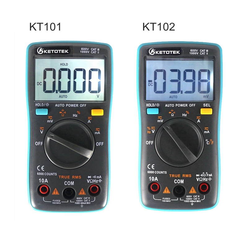 Handle Digital Multimeter KT101 KT102 Auto Range Voltmeter Ammeter Ohm Cap Tester Auto Power Off Pocket Multi Meter
Handle Digital Multimeter KT101 KT102 Auto Range Voltmeter Ammeter Ohm Cap Tester Auto Power Off Pocket Multi Meter