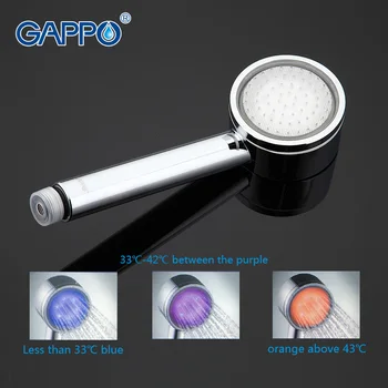 Gappo Top Quality Colorful LED Shower head bathroom accessories Temperature Sensor Light water saving shower head G21
Gappo Top Quality Colorful LED Shower head bathroom accessories Temperature Sensor Light water saving shower head G21