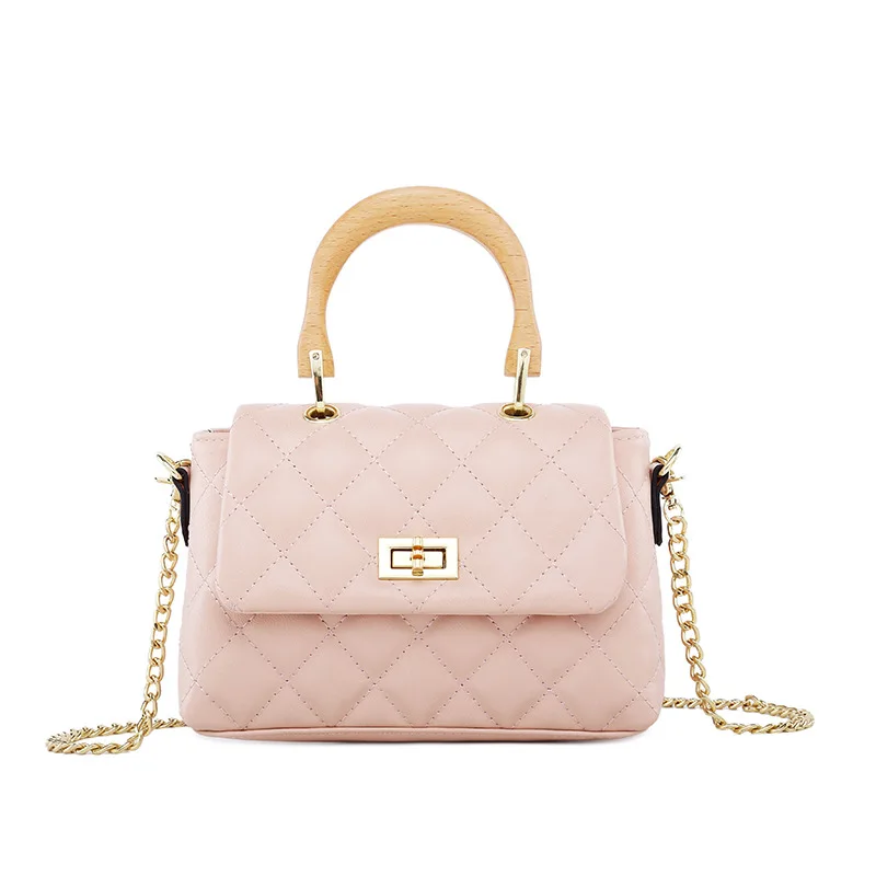 Fashionable wooden handle chain women's bag, new diamond lattice single shoulder handbag, wooden handle chain women's bag
Fashionable wooden handle chain women's bag, new diamond lattice single shoulder handbag, wooden handle chain women's bag