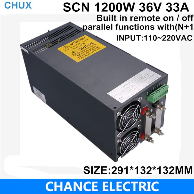 CHUX Switching Power Supply 1200W 12v 15v 24v 36v 48v 110~220VAC single output Power supplies SCN1200W
CHUX Switching Power Supply 1200W 12v 15v 24v 36v 48v 110~220VAC single output Power supplies SCN1200W