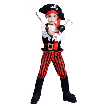 Halloween Pirate Cosplay Suit Children Pirate Boy Costume with Pirate Knife Pirate Hook for 4-6 Years Old - M Size
Halloween Pirate Cosplay Suit Children Pirate Boy Costume with Pirate Knife Pirate Hook for 4-6 Years Old - M Size