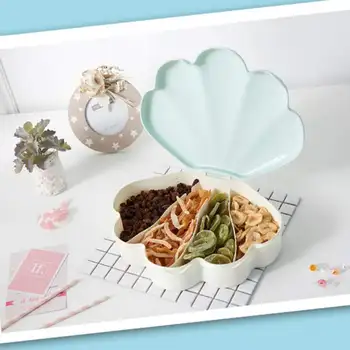 Shell-shaped Candy Fruit Box 4 Compartments Candy Dry Fruit Snacks Box With Lid, Designed With Phone Holder
Shell-shaped Candy Fruit Box 4 Compartments Candy Dry Fruit Snacks Box With Lid, Designed With Phone Holder