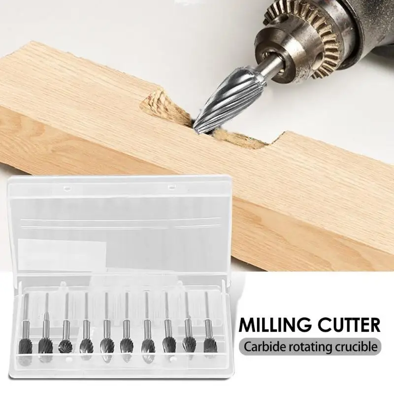 10pcs/set 3mm Shank Tungsten Steel Grinding Head File Router Bit Woodworking Files Wood Carving Milling Cutter
10pcs/set 3mm Shank Tungsten Steel Grinding Head File Router Bit Woodworking Files Wood Carving Milling Cutter