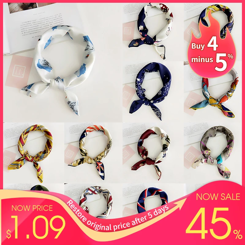 Women Square Scarf Hair Tie Band Elegant Small Vintage Skinny Retro Fashion Head Neck Silk Satin Scarf Hair Accessories 50*50
Women Square Scarf Hair Tie Band Elegant Small Vintage Skinny Retro Fashion Head Neck Silk Satin Scarf Hair Accessories 50*50