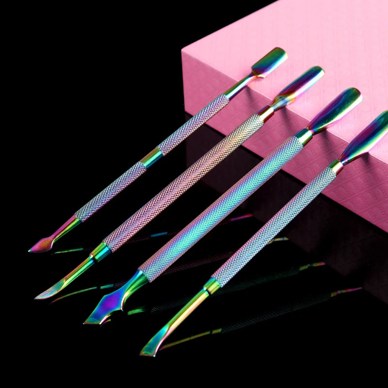 Dual-ended Chameleon Nail Cuticle Pusher Dead-skin Remove Manicure Rainbow Stainless Steel DIY Nail Art professional Tool
Dual-ended Chameleon Nail Cuticle Pusher Dead-skin Remove Manicure Rainbow Stainless Steel DIY Nail Art professional Tool