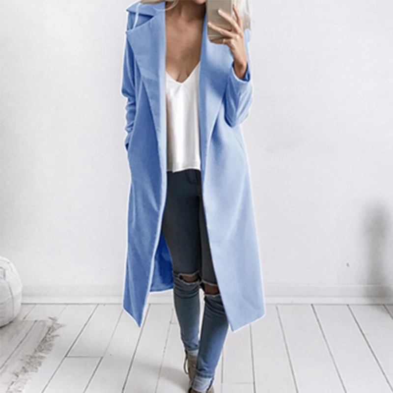 Women Autumn Winter Solid Long Sleeve Turn-down Collar Outwears Pockets Slim Casual Female Open Stitch Coats Size Plus 3X 6Q0256
Women Autumn Winter Solid Long Sleeve Turn-down Collar Outwears Pockets Slim Casual Female Open Stitch Coats Size Plus 3X 6Q0256