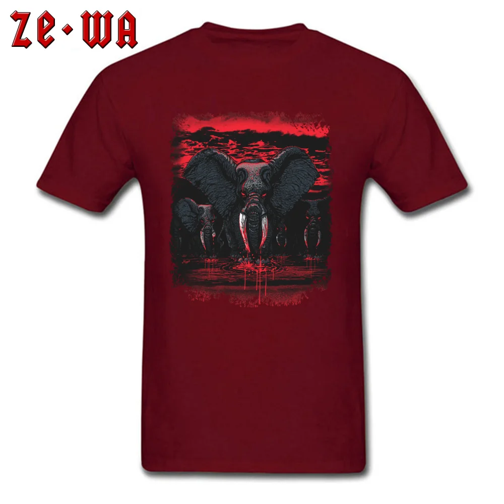 Leisure Blood Ivory Elephants Revenge T-Shirt Fashionable Summer Short Sleeve O-Neck Tops Tees Cotton Men Normal Tshirts Blood Ivory Elephants Revenge maroon