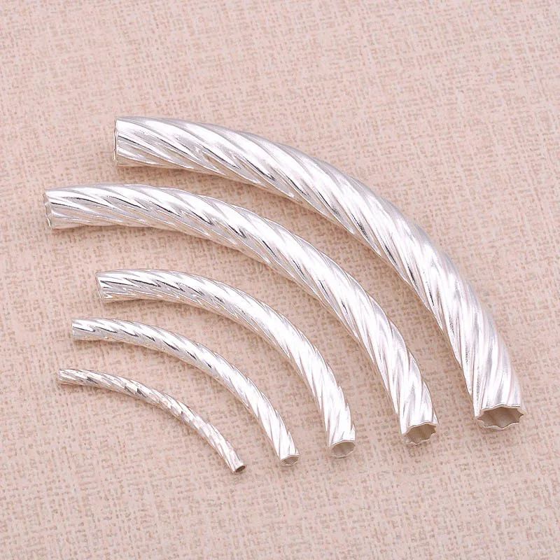 1pc 925 Sterling Silver Screw Curved Tube for Jewelry Making 2/2.5/3mm Hole Spacer Beads DIY Necklace Pendants Findings Supplier
1pc 925 Sterling Silver Screw Curved Tube for Jewelry Making 2/2.5/3mm Hole Spacer Beads DIY Necklace Pendants Findings Supplier