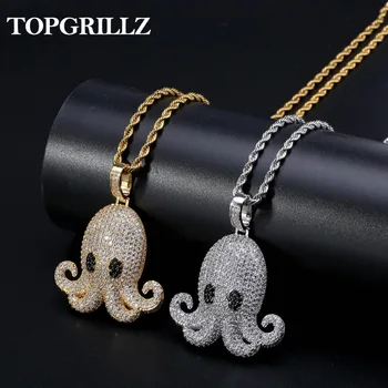 TOPGRILLZ Animal Octopus Pendant Necklace Men Iced Out Cubic Zircon Chains Hip Hop/Punk Gold Silver Color Charms Jewelry Gift
TOPGRILLZ Animal Octopus Pendant Necklace Men Iced Out Cubic Zircon Chains Hip Hop/Punk Gold Silver Color Charms Jewelry Gift