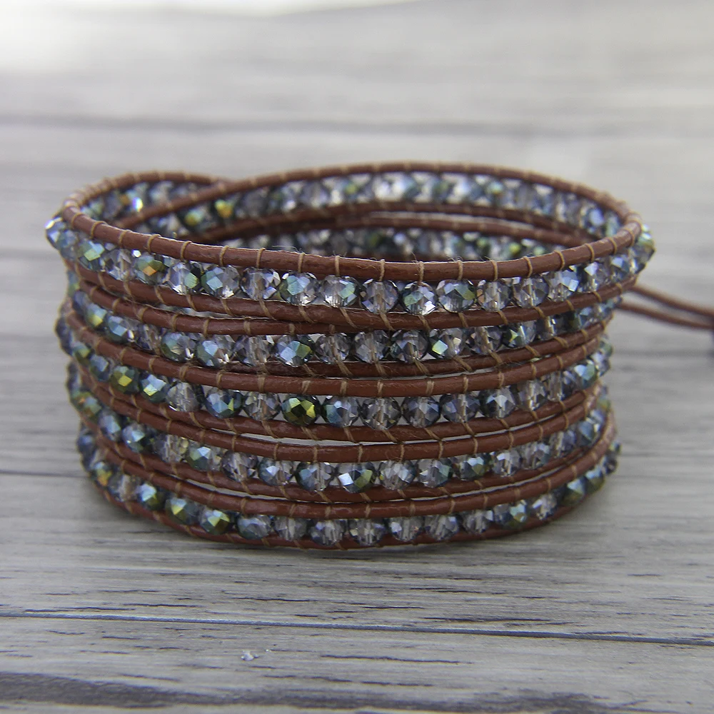 Boho crystal beads bracelet ABstyle crystal bracelet leather wrap jewelry crystal bead leather yoga jewelry friendship gift
Boho crystal beads bracelet ABstyle crystal bracelet leather wrap jewelry crystal bead leather yoga jewelry friendship gift