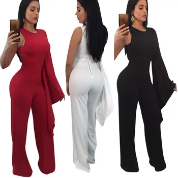 Adogirl 2018 Solid Color Loose Jumpsuits Elegant Wide Leg Pants Women One Side Flare Sleeve Elegant Office Lady Overalls
Adogirl 2018 Solid Color Loose Jumpsuits Elegant Wide Leg Pants Women One Side Flare Sleeve Elegant Office Lady Overalls