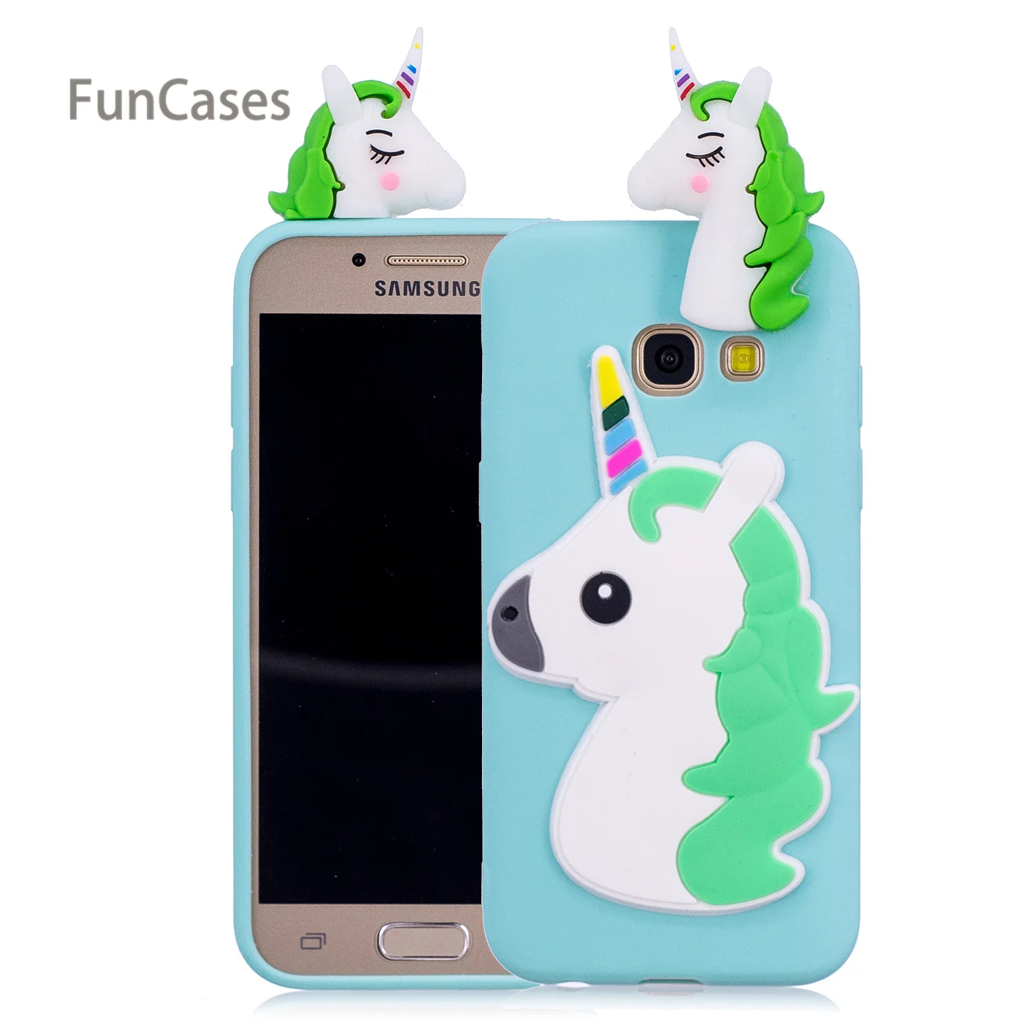 Красочные Единорог чехол для телефона СПС Coque samsung A520 Мягкий ТПУ футляры Galaxy A5 2017 |