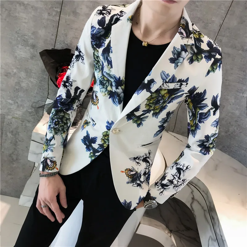 Mens Floral Blazer Male Terno Masculino Slim Fit 2018 Autumn Stylish Blazers For Men Blazers Para Hombre One Button Suit Jacket
Mens Floral Blazer Male Terno Masculino Slim Fit 2018 Autumn Stylish Blazers For Men Blazers Para Hombre One Button Suit Jacket
