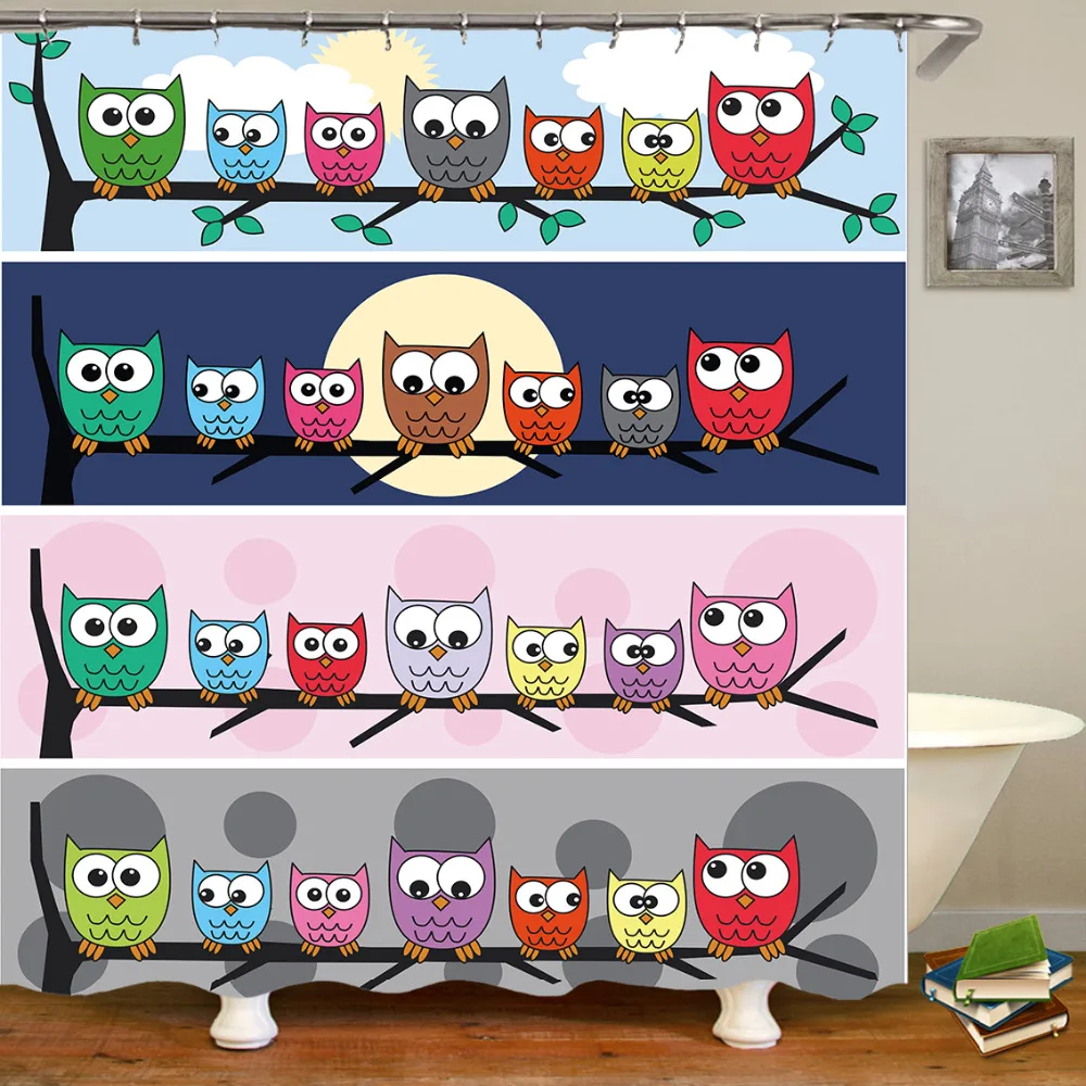 Drop shipping Owl Printed Polyester Waterproof Shower Curtain (include 12 pcs Hooks) 180*180cm
Drop shipping Owl Printed Polyester Waterproof Shower Curtain (include 12 pcs Hooks) 180*180cm
