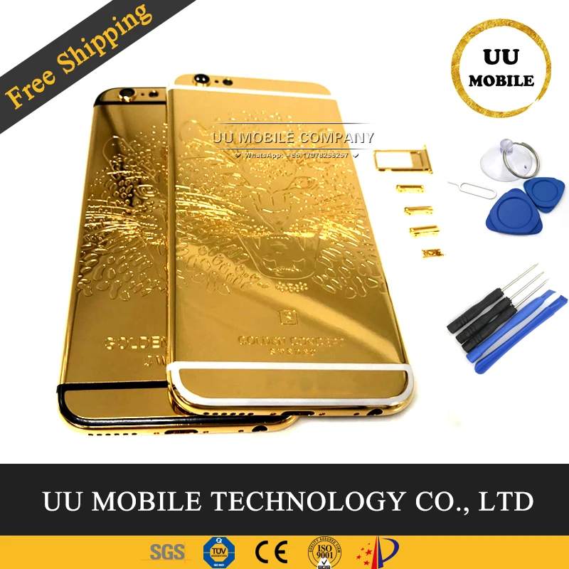 New 100% Perfect Quality 24k Mirror Gold Chassis Back Cover for iphone 6s Leopard Battery Door Housing Middle Frame with Buttons
New 100% Perfect Quality 24k Mirror Gold Chassis Back Cover for iphone 6s Leopard Battery Door Housing Middle Frame with Buttons