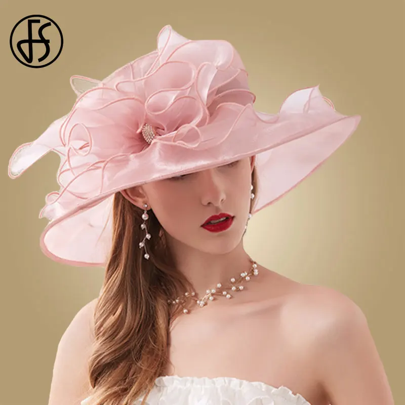 FS Pink Fedora Women Organze Kentucky Derby Hat Foldable Wide Brim Hat Floppy White Beach Hats Female Ladies Summer Sun Hat
FS Pink Fedora Women Organze Kentucky Derby Hat Foldable Wide Brim Hat Floppy White Beach Hats Female Ladies Summer Sun Hat