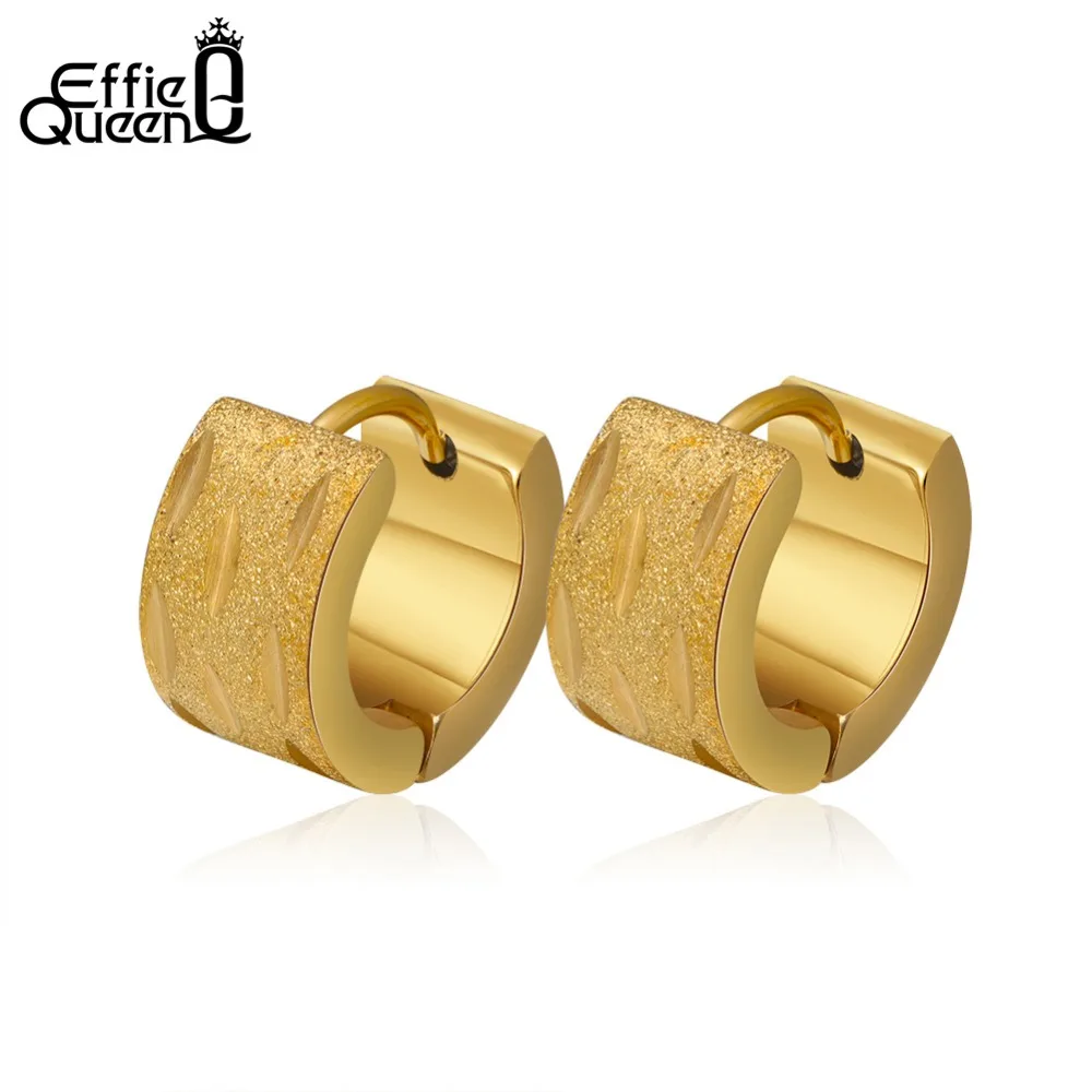 Effie Queen Frosting Surface Stainless Steel Hoop Earrings For Female With Leaf Pattern 12mm Gold-color Earring Jewelry DGTE114
Effie Queen Frosting Surface Stainless Steel Hoop Earrings For Female With Leaf Pattern 12mm Gold-color Earring Jewelry DGTE114