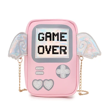 Fun cute fashion personality letter game shape laser wings mini clutch purse flap ladies chain shoulder bag Messenger bag
Fun cute fashion personality letter game shape laser wings mini clutch purse flap ladies chain shoulder bag Messenger bag