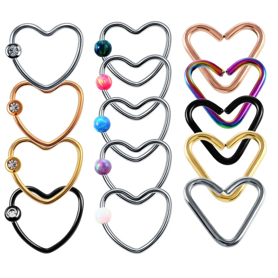 1PC Fashion Daith Heart Rings Opal Gem Cartilage Tragus Piercings Nose Hoop Rings Labret Ring Daith Piercing Sexy Jewelry
1PC Fashion Daith Heart Rings Opal Gem Cartilage Tragus Piercings Nose Hoop Rings Labret Ring Daith Piercing Sexy Jewelry