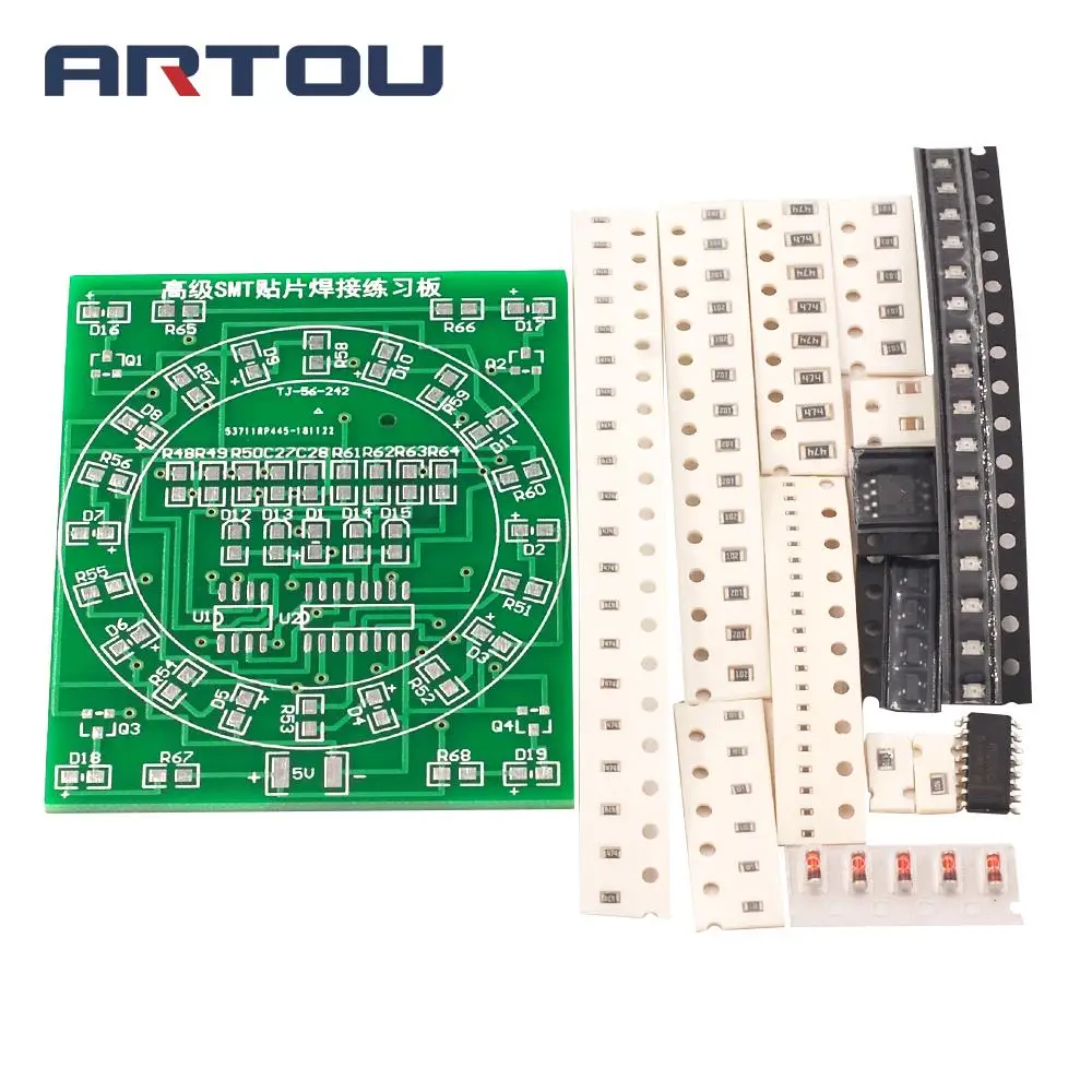 SMD Component Soldering Practice Board CD4017+NE55 Water Light Kit Skill Training Kit
SMD Component Soldering Practice Board CD4017+NE55 Water Light Kit Skill Training Kit