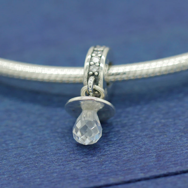 925 Sterling Silver Lovely Nipple Dangle Charm Baby pacifier with CZ Bead Fit Original Pandora Charm Bracelet Necklace Making
925 Sterling Silver Lovely Nipple Dangle Charm Baby pacifier with CZ Bead Fit Original Pandora Charm Bracelet Necklace Making