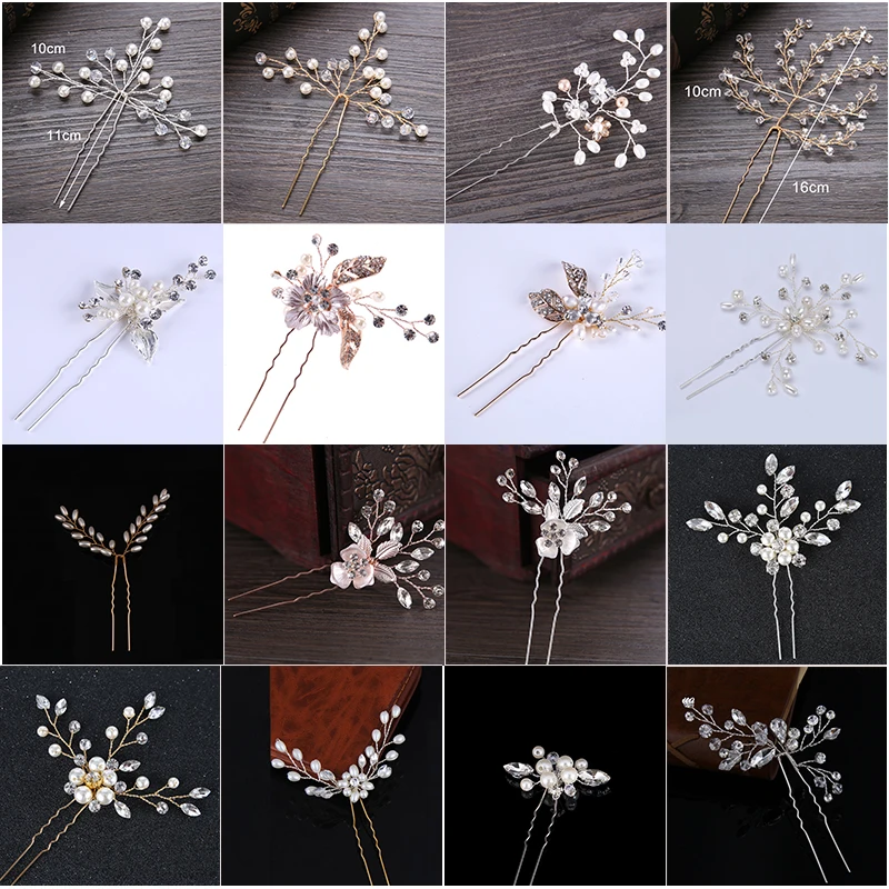 Handmade Crystal Rhinestone Pearl Hairpins Hair Jewelry For Bride Wedding Silver Gold Color Flower Bead Noble Girl's Head Piece
Handmade Crystal Rhinestone Pearl Hairpins Hair Jewelry For Bride Wedding Silver Gold Color Flower Bead Noble Girl's Head Piece